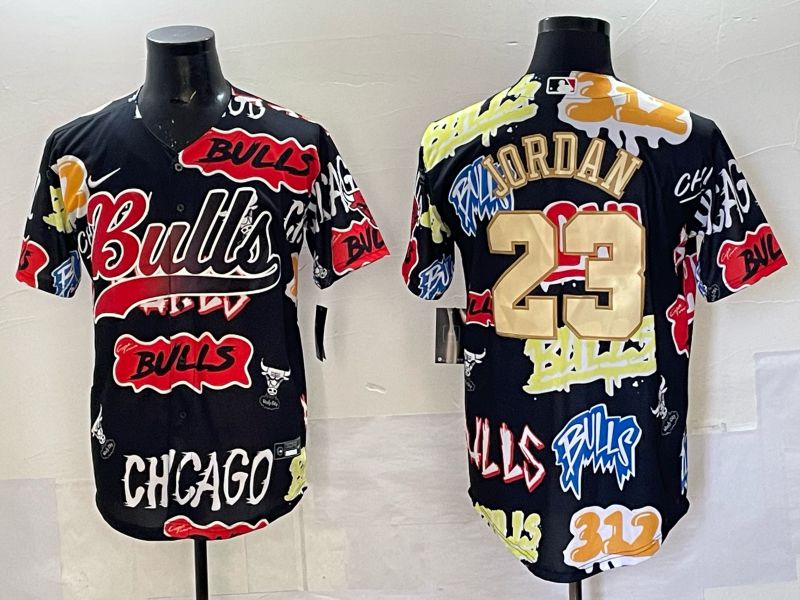 Men Chicago Bulls Nike 23 Jordan black NBA 2025 Jersey style 010